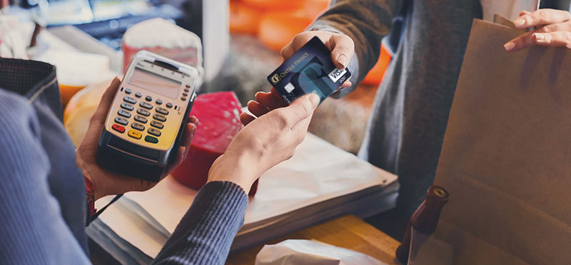 Using CF Visa Debit Card at a cashier