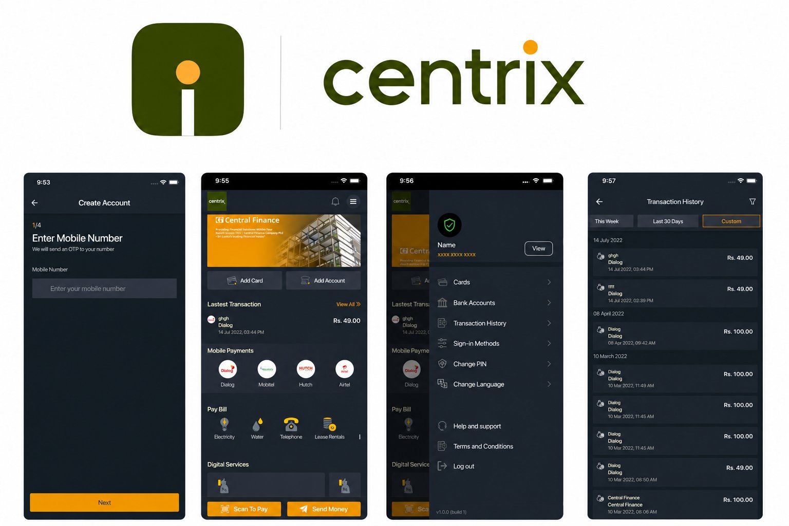 Centrix App Centrix digital payment app